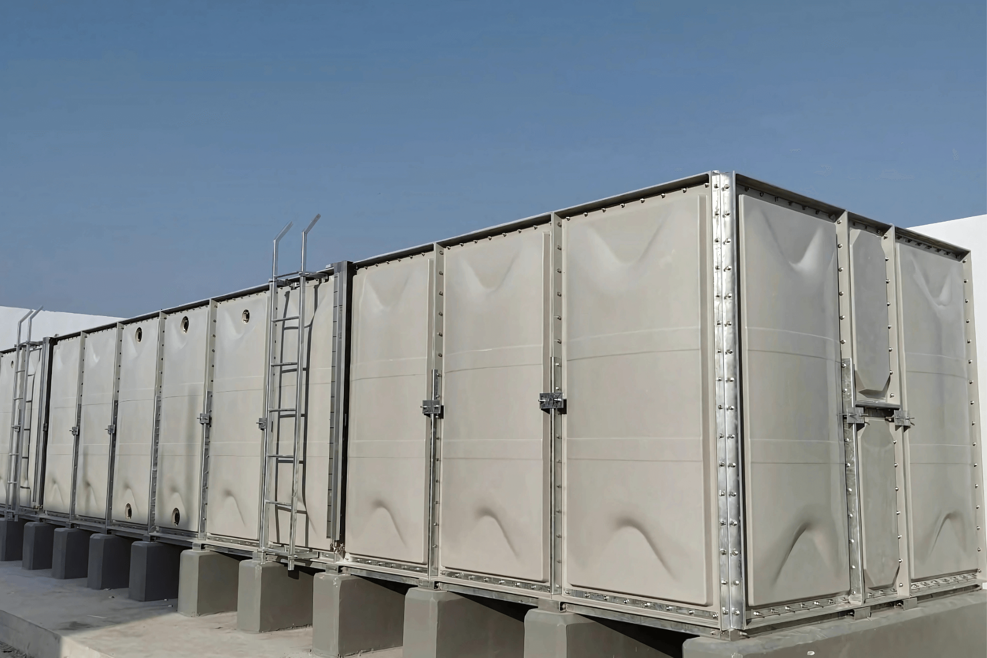 GRP sectional panel water tank installation UAE
