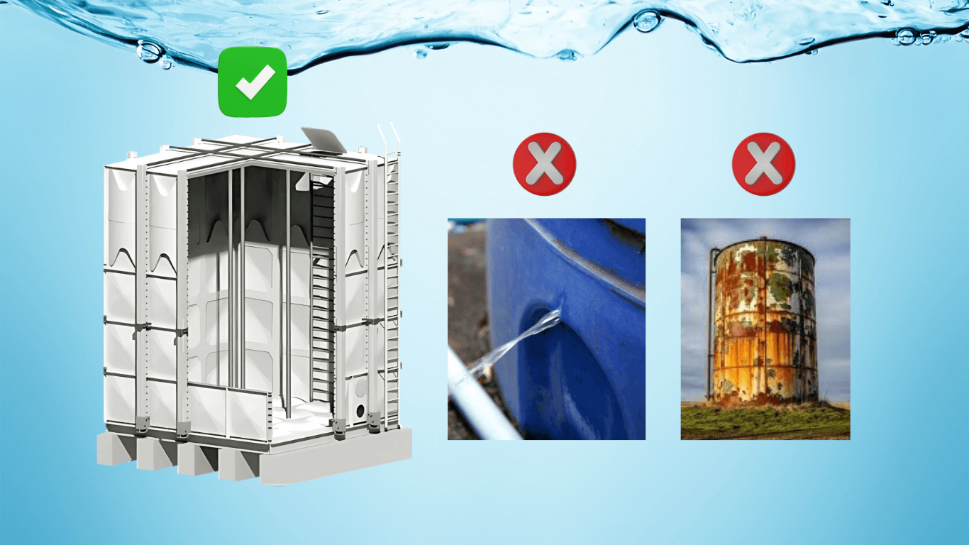 GRP Sectionak panel tanks vs Steel Vs Polyethylene Tanks comparison