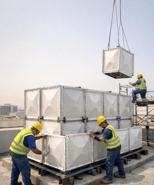 Colex GRP tank installation and maintenance services in UAE